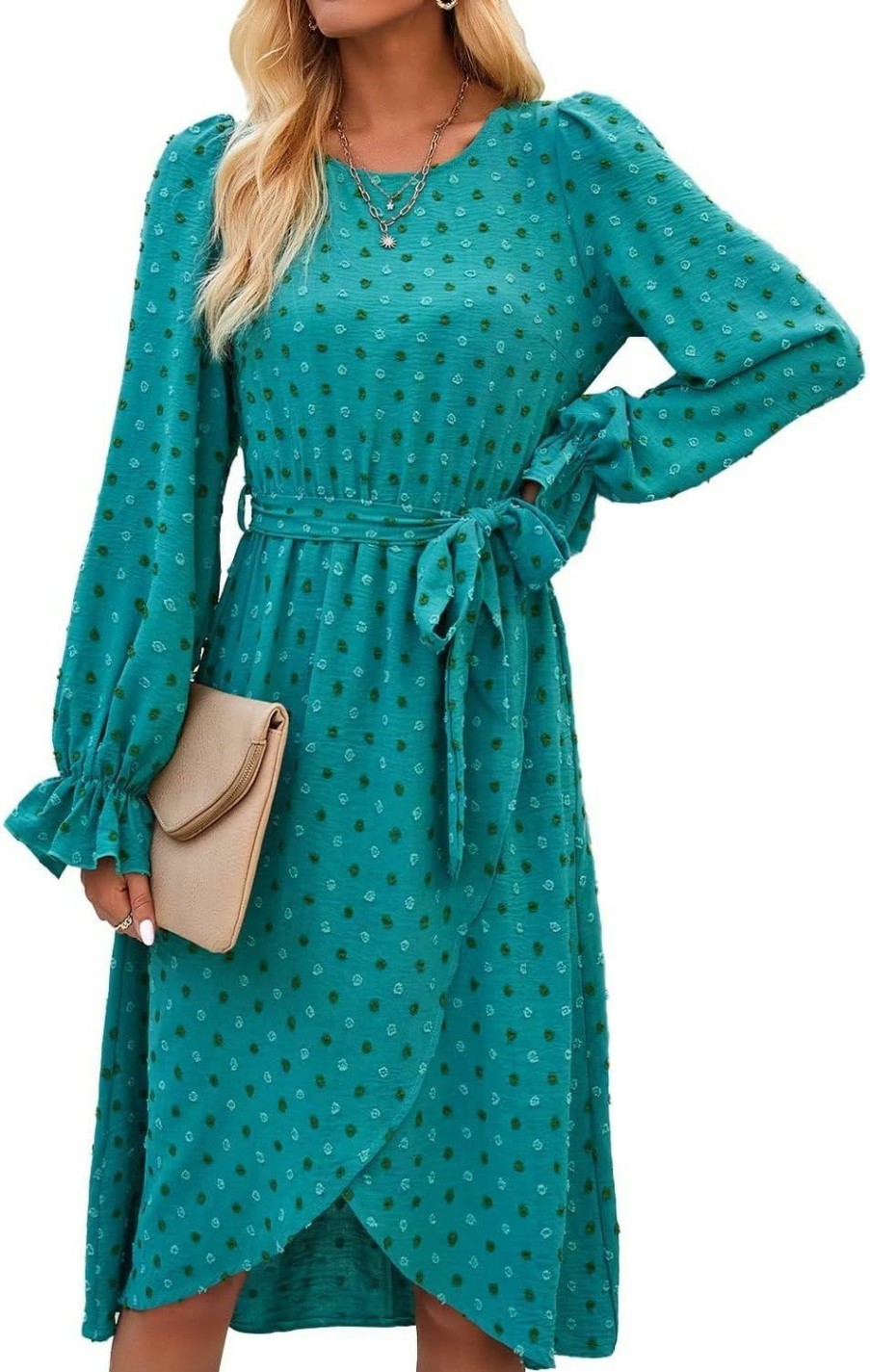 Clearance Falechay Summer Dresses For Women 2024 Belted Sleeveless Split Midi Dress Casual Crew Neck Boho Sundress With Pockets