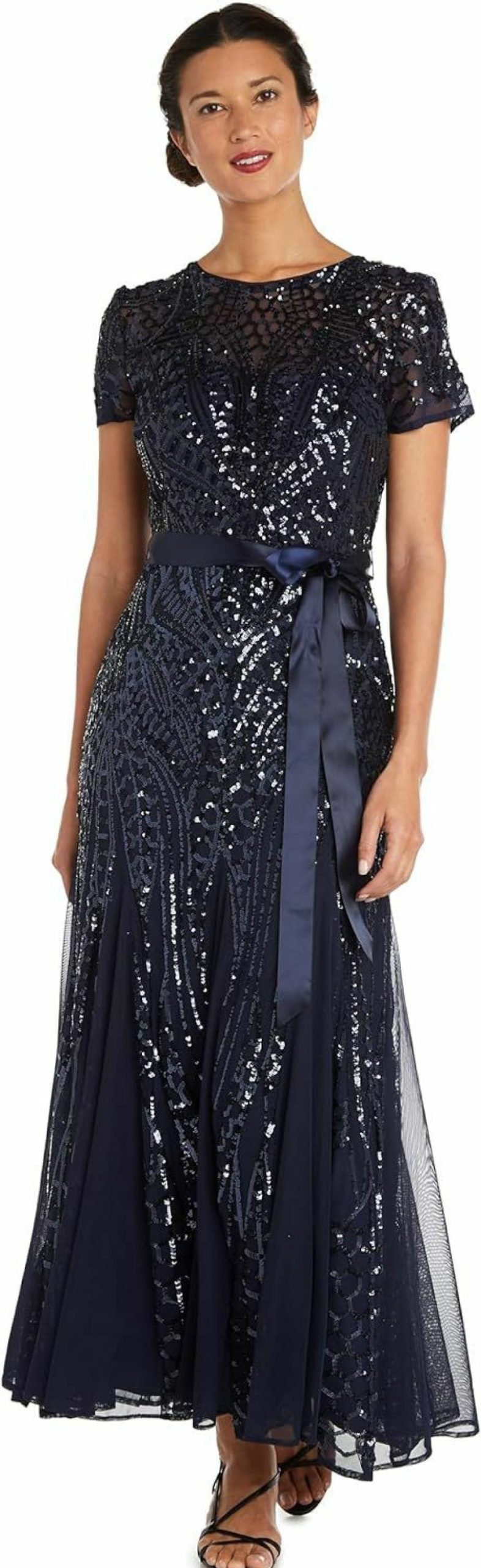 Clearance R&M Richards R&M Richards Womens Plus Formal Sequined Evening Dress