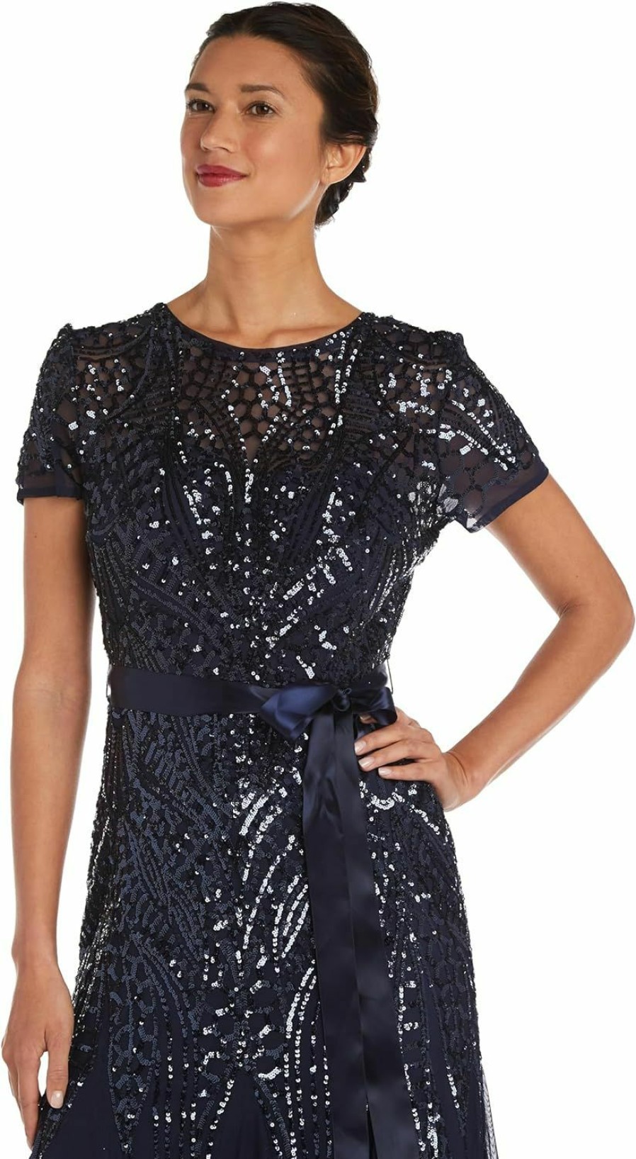 Clearance R&M Richards R&M Richards Womens Plus Formal Sequined Evening Dress