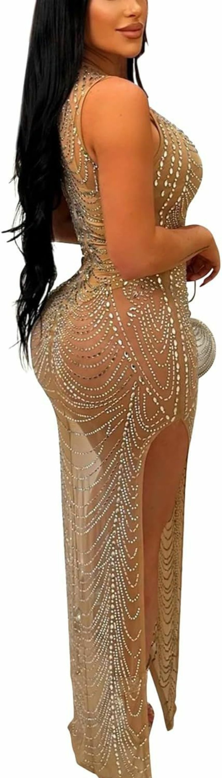 Wholesale PORRCEY Porrcey Women'S Sexy Rhinestone Sleeveless Night Club Dress Party Clubwear For Women