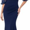 Wholesale Xscape Xscape Women'S Illusion Sleeve Off The Shoulder Long Dress (Reg And Petite)