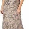 Clearance Alex Evenings Alex Evenings Women'S Long A-Line Sequin Lace Dress Short Sleeves (Regular Petite)