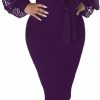 Online BOGURST Bogurst Semi Formal Church Dresses For Women Bishop Sleeve Sexy V Neck Bodycon Midi Dresses