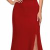 Online WOOSEA Woosea Women'S High Neck Sleeveless Split Bodycon Mermaid Evening Cocktail Long Dress