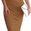 New PRETTYGARDEN Prettygarden Women'S Ruched Bodycon Dress 2024 Summer One Shoulder Sleeveless Party Cocktail Pencil Dresses