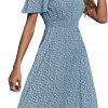 Wholesale Floerns Floerns Women'S Short Sleeve V Neck Floral Print Smocked A Line Maxi Dress