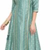 Clearance Janasya Janasya Indian Women'S Light Green Poly Silk Ethnic Dress