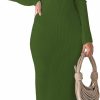 Online RAISECOM Womens Ribbed Knit Maxi Dresses Long Sleeve V Neck Casual Sweater Dress Bodycon Midi Dress