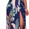 Clearance VOIKERDR Voikerdr Dresses For Women Casual Summer Sexy Deep V Split Flower Print Maxi Dresses For Women