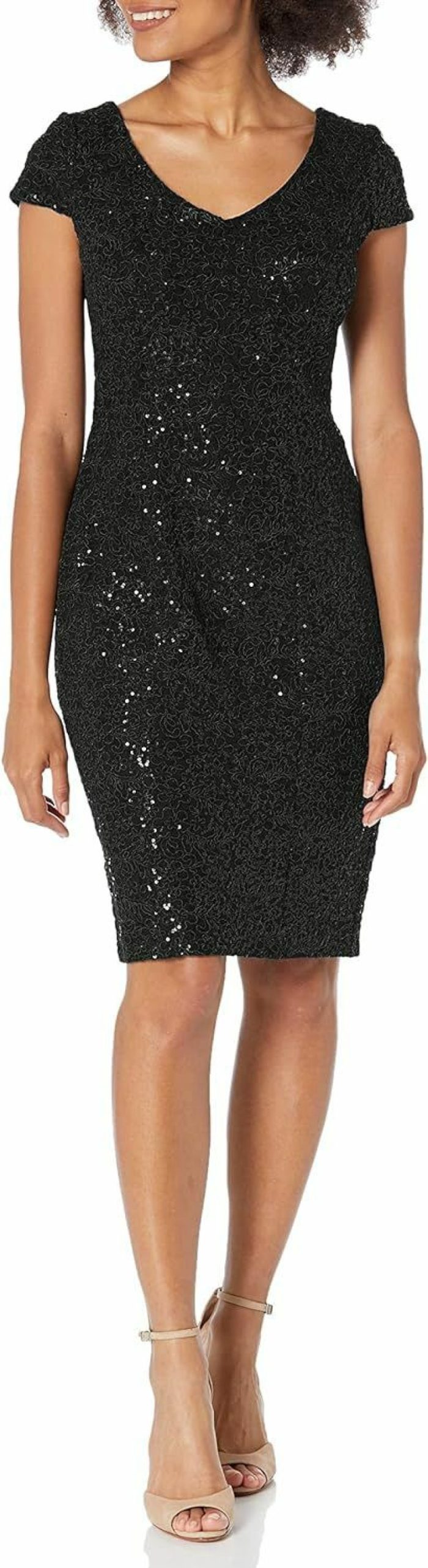 Online Alex Evenings Alex Evenings Women'S Short Shift Knee Length V Neck Dress (Petite & Regular)