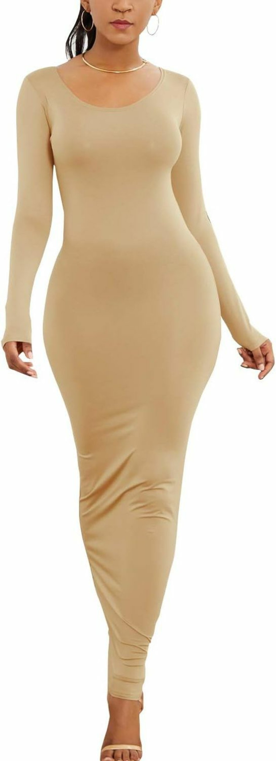 Best PRIMODA Primoda Women'S Turtleneck Long Sleeve Bodycon Maxi Dress Casual Long Dress