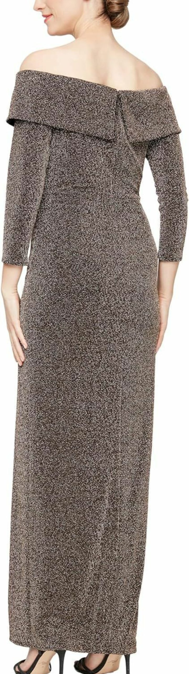 Clearance Alex Evenings Alex Evenings Women'S Long Foldover Off The Shoulder Dress