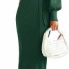 New PRETTYGARDEN Prettygarden Women'S 2024 Fall Knit Pullover Sweater Elegant Long Lantern Sleeve V Neck Maxi Dress