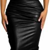 Best Amazon Women'S Pu Leather Sleeveless Bodycon Dress Ruched Tank Dress Party Bodycon Dress