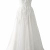 Hot Abaowedding Abaowedding Women'S Wedding Dress For Bride Lace Applique Evening Dress V Neck Straps Ball Gowns