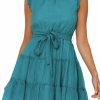 Online FARYSAYS Farysays Women'S 2023 Summer Sleeveless Ruffle Waist Tie Casual Tiered Mini Swing Dress