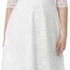 Online Kiyonna Kiyonna Women'S Plus Size Bella Short Ivory Lace Dress, Simple White Wedding, Bridal Shower, Or Graduation Midi Dress