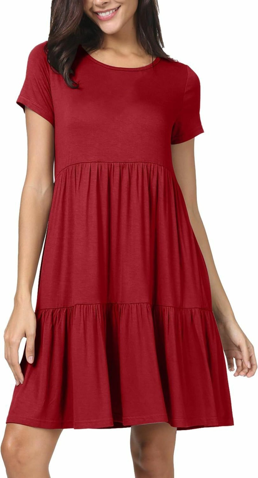 New levaca Levaca Women Summer Ruffle Loose Swing Casual Dress