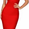 Wholesale Madam Uniq Shoulder Strap Sleeveless Fishtail Midi Bandage Dress For Women Bodycon Club Party Evening Dresses