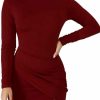 Best BORIFLORS Boriflors Women'S Sexy Wrap Front Long Sleeve Ruched Bodycon Mini Club Dress