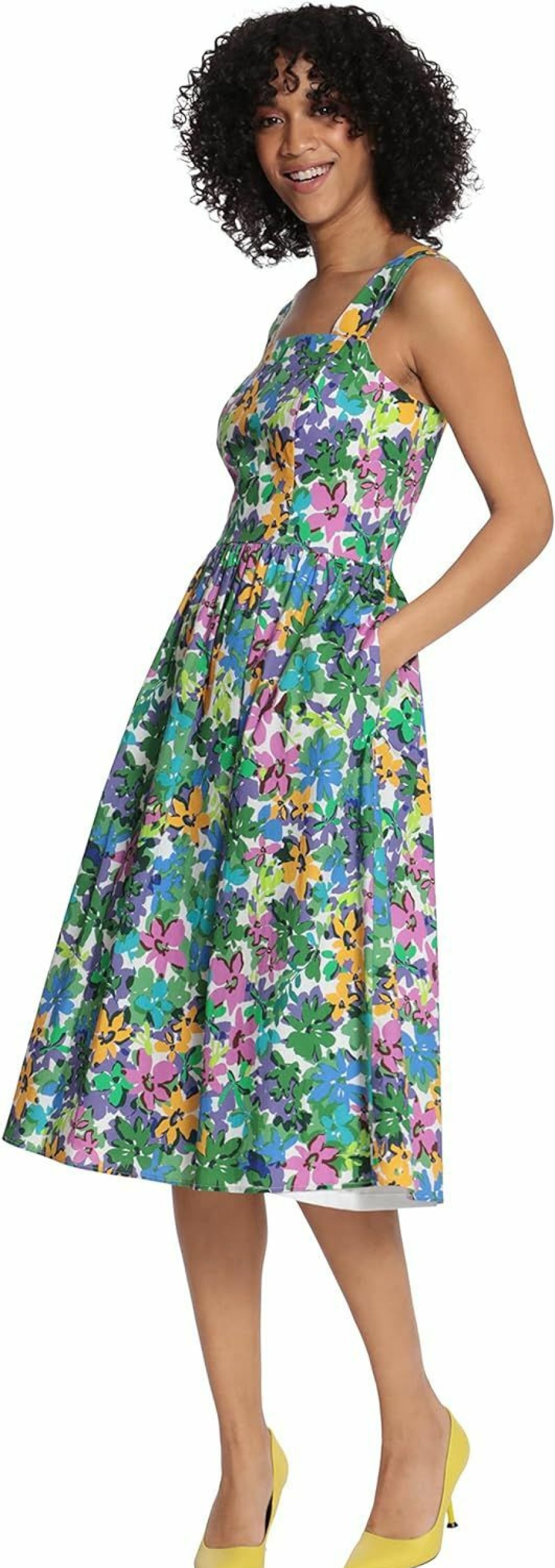 Best Maggy London Maggy London Women'S Sleeveless Shoulder Strap Dress With Full Skirt