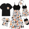 Online PATPAT Patpat Family Matching Outfits Mommy And Me Dresses Hawaiian Tropical Print Spaghetti Strap Dress And Shirt Matching Set