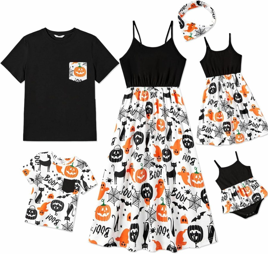 Online PATPAT Patpat Family Matching Outfits Mommy And Me Dresses Hawaiian Tropical Print Spaghetti Strap Dress And Shirt Matching Set