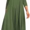 Clearance HOTOUCH Hotouch Women'S 3/4 Sleeve A-Line And Flare Midi Long Dress