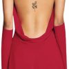 Clearance Hilinker Hilinker Women'S Sexy Deep V Neck Bodycon Dress Long Bell Sleeve Sheer Mini Party Dresses