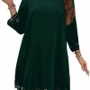 Wholesale SOLY HUX Soly Hux Women'S Plus Size Cut Out Scalloped Trim Tunic Dress 3/4 Sleeve Summer Short Dress