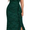 Clearance Miusol Miusol Women'S Plus Size Floral Lace Off Shoulder Side Split Formal Evening Party Maxi Dress