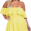 Best ROSIANNA Rosianna Women'S Off Shoulder Strapless Ruffle Mini Plus Size Swing Dresses