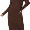 Clearance Verdusa Verdusa Women'S Long Sleeve Pocketed Loose Long Lounge Maxi Dress