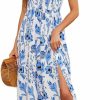 Online Floerns Floerns Women'S Boho Floral Print Off Shoulder Split Long A Line Dress