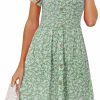 Hot VOTEPRETTY Votepretty Women'S Short Sleeve V Neck Sundress Summer Casual Button Floral Dress With Pockets