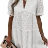 Wholesale Imily Bela Imily Bela Womens Summer Lace Dresses Eyelet Casual Flowy Babydoll Swing Short Sleeve V Neck Tunic Dress