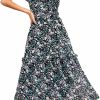 Clearance GRACE KARIN Grace Karin Women'S Summer Boho Floral Tiered Dress Strap A Line Swing Flowy Midi Dress Ruffle Beach Wedding Guest Dress