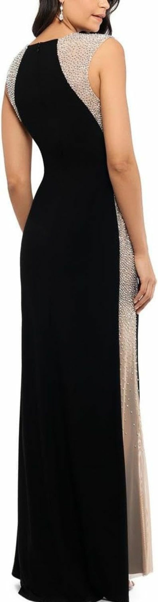 Clearance Xscape Xscape Women'S One Size Long Ity Dress With Caviar Bead Sides