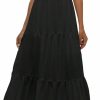 New SOLY HUX Soly Hux Women'S Summer Square Neck Sleeveless Shirred Ruffle Hem A Line Flowy Long Maxi Dress