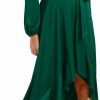 Hot PRETTYGARDEN Prettygarden Women'S Spring Dresses Casual Long Sleeve Wrap V Neck Maxi Dress Ruffle High Low Wedding Guest Dress Spring 2024