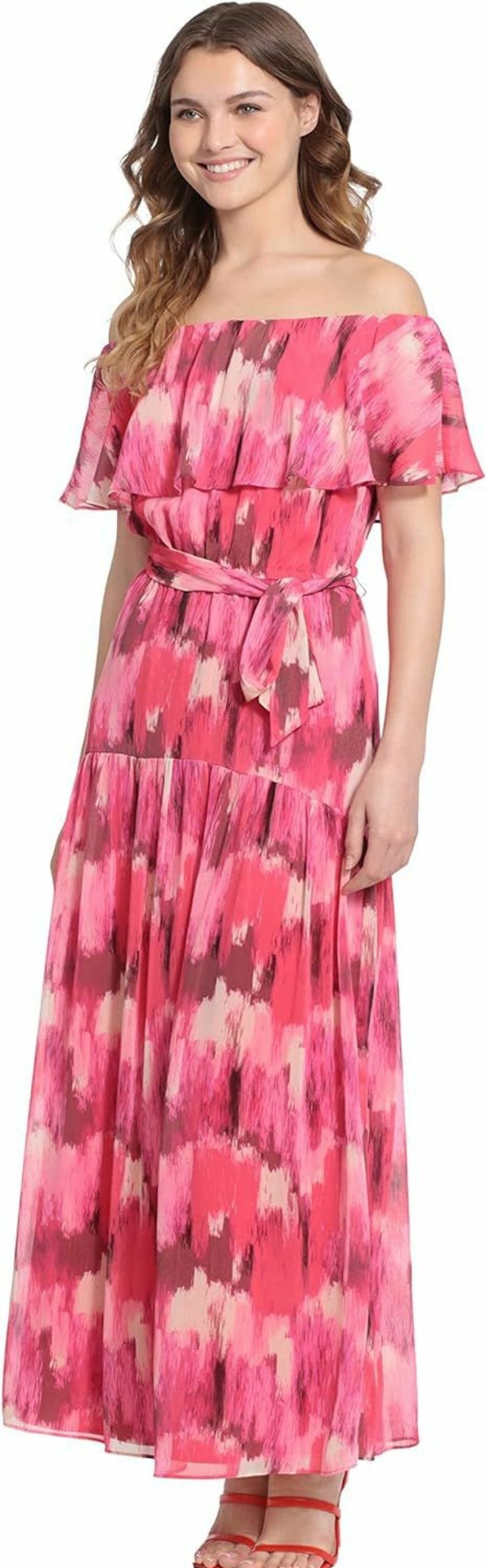 Online Donna Morgan Donna Morgan Women'S Maxi Dress With Off The Shoulder Ruffle And Bottom Skirt Tier