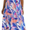 Wholesale AlvaQ Alvaq Women'S 2024 Summer Sleeveless Floral Print Maxi Dress Strap Square Neck Beach Sun Dress