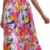 Wholesale MakeMeChic Makemechic Women'S Summer Boho Dress Floral Print Spaghetti Strap Square Neck Shirred Maxi Dress Beach Sun Dress