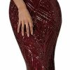 Hot Miss ord Miss Ord Women'S Formal Halter Sequin Tassel Bodycon Maxi Prom Dress, Elegant Mermaid Evening Gown