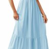 Clearance Ebifin Ebifin Women'S Summer Casual Dress Twist Front Sweetheart Neckline Puff Sleeve Ruffle Flowy Midi Dresses