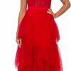 Hot Betsy & Adam Betsy & Adam Women'S Long Corset Tiered Mesh Illusion Gown