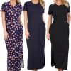 Clearance Real Essentials 3-Pack: Women'S Casual Short Sleeve Maxi T-Shirt Dress Summer Dress With Slit & Pockets (Available In Plus Size)