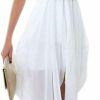 Clearance Unbranded* Women'S Sheer Chiffon Folds Hi Low Loose Dress Delicate Gold Belt