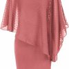 Clearance Hanna Nikole Hanna Nikole Women'S Sleeveless Cape Dress With Chiffon Overlay Bodycon Pencil Dress