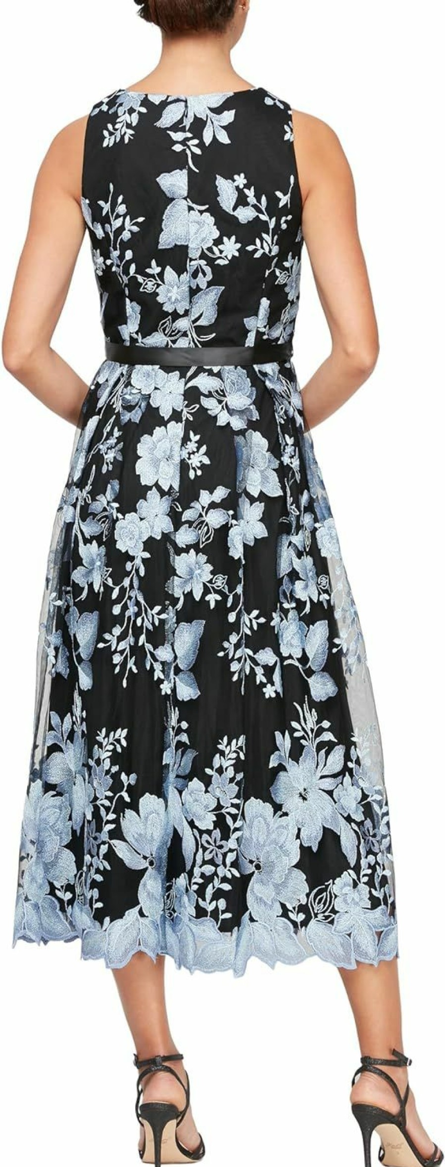 New Alex Evenings Alex Evenings Women'S Sleeveless Embroidered Midi Dress (Regular And Petite)